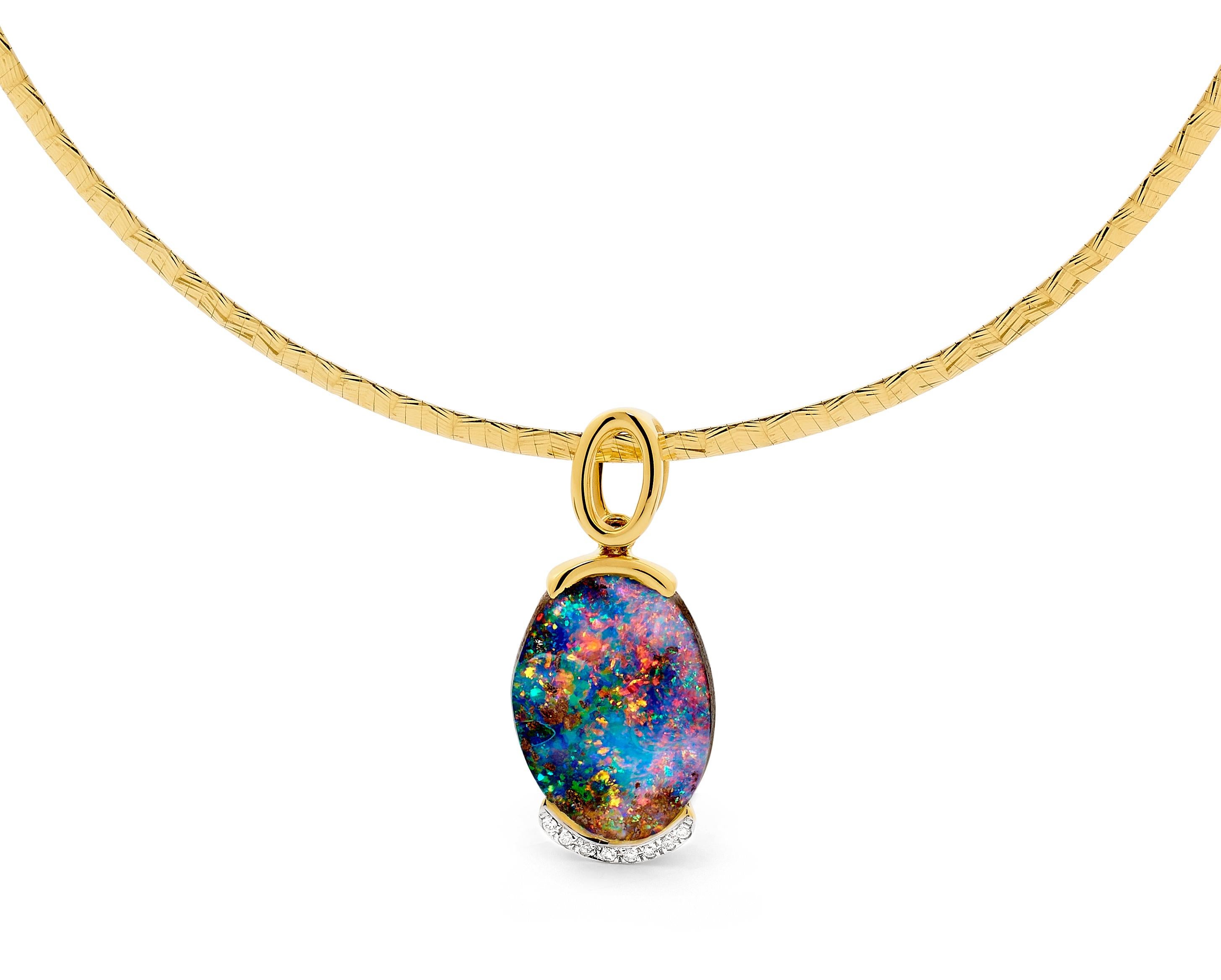 18k gold opal necklace