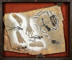 Australische australische Aborigine-Kunst Bobby Barrdjaray Nganjmirra Gemälde Regenbogen Serpant