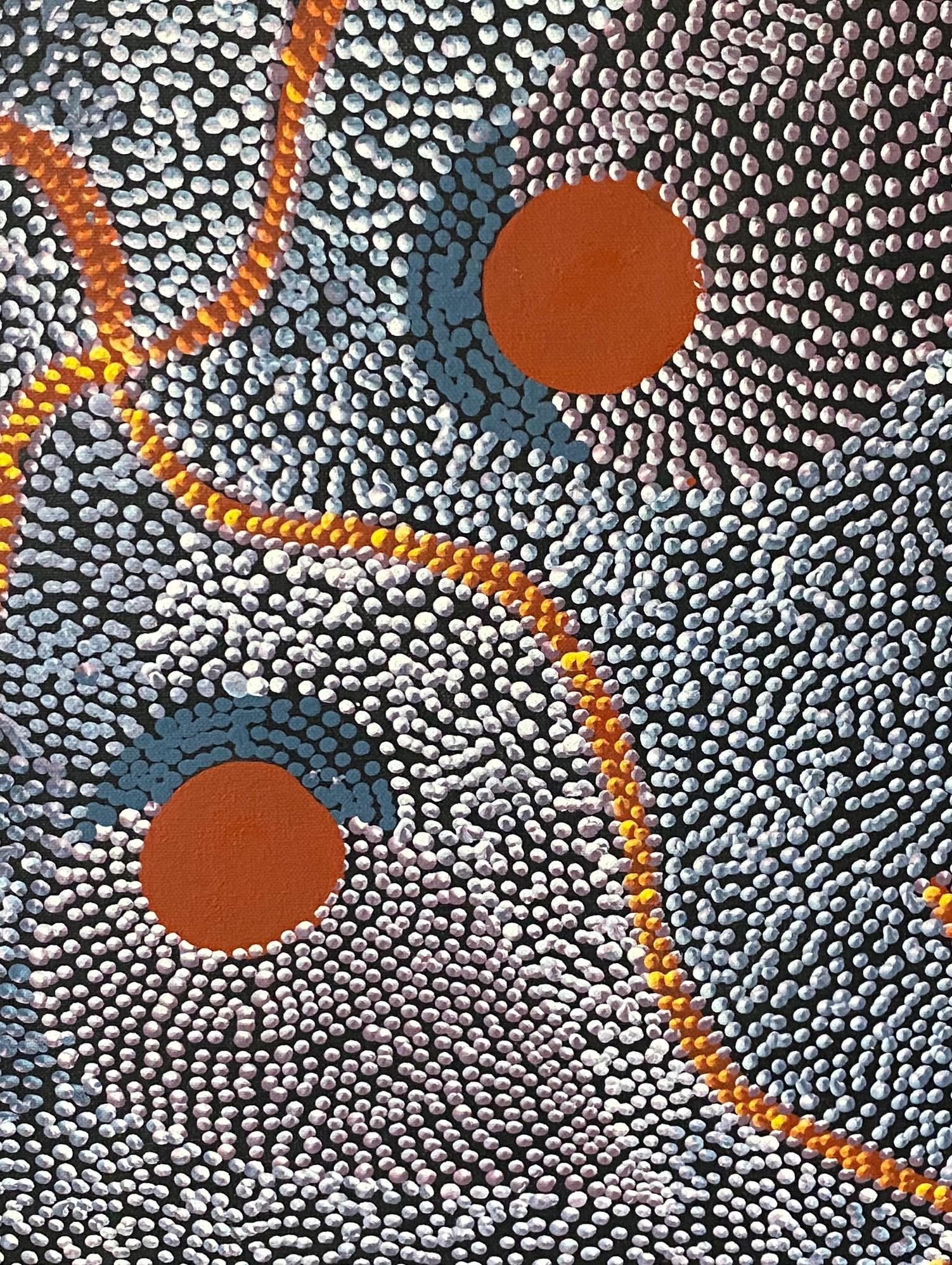 Australische Aborigine-Kunst Janet Forrester Ngala Dot Malerei Zeremonie der Frauen im Angebot 4