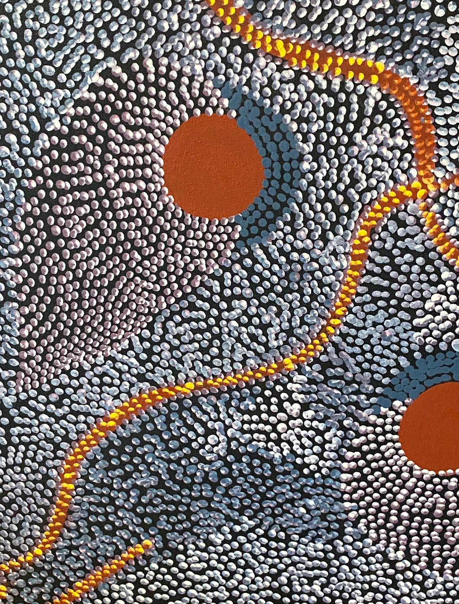 Australische Aborigine-Kunst Janet Forrester Ngala Dot Malerei Zeremonie der Frauen im Angebot 5