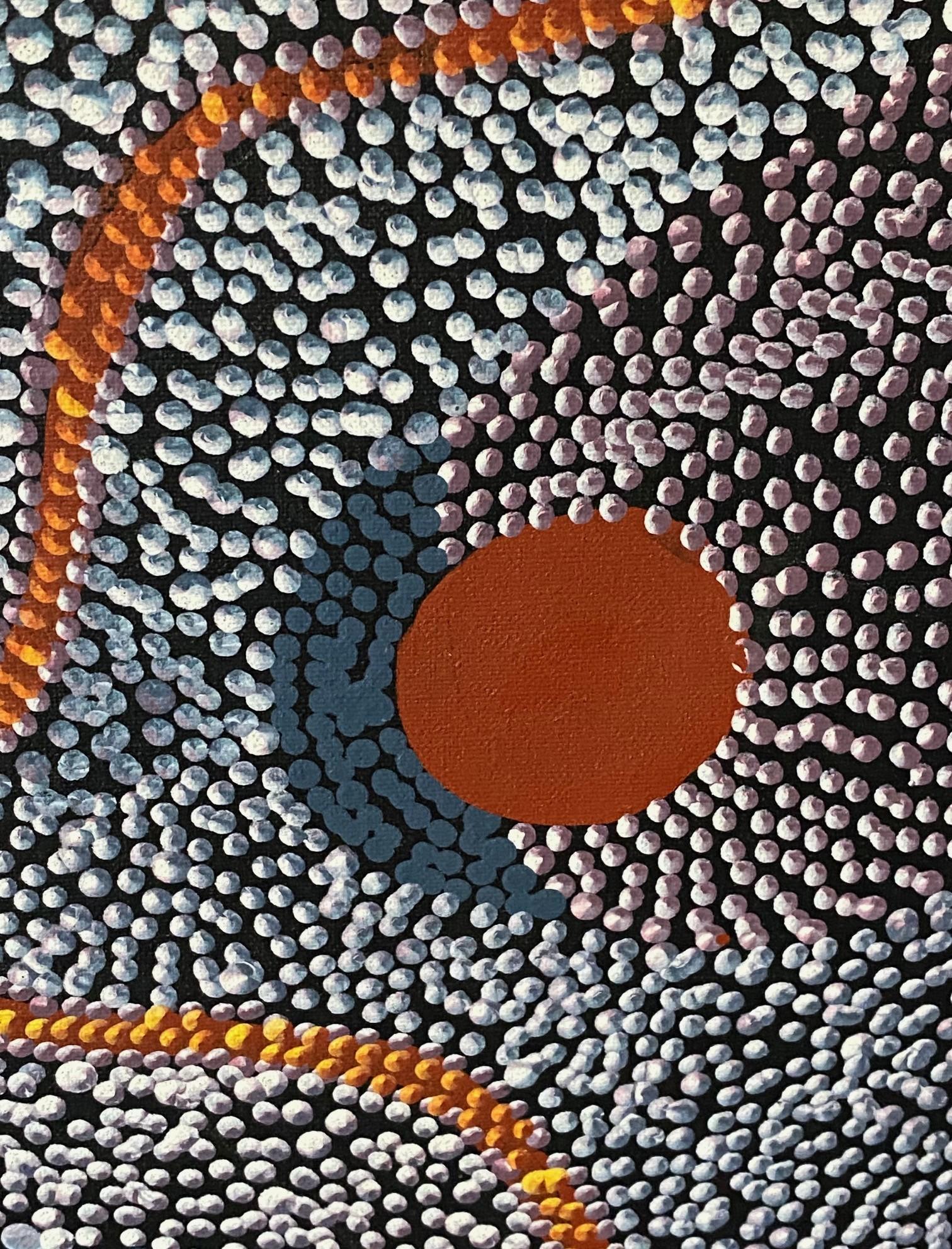 Australische Aborigine-Kunst Janet Forrester Ngala Dot Malerei Zeremonie der Frauen im Angebot 6