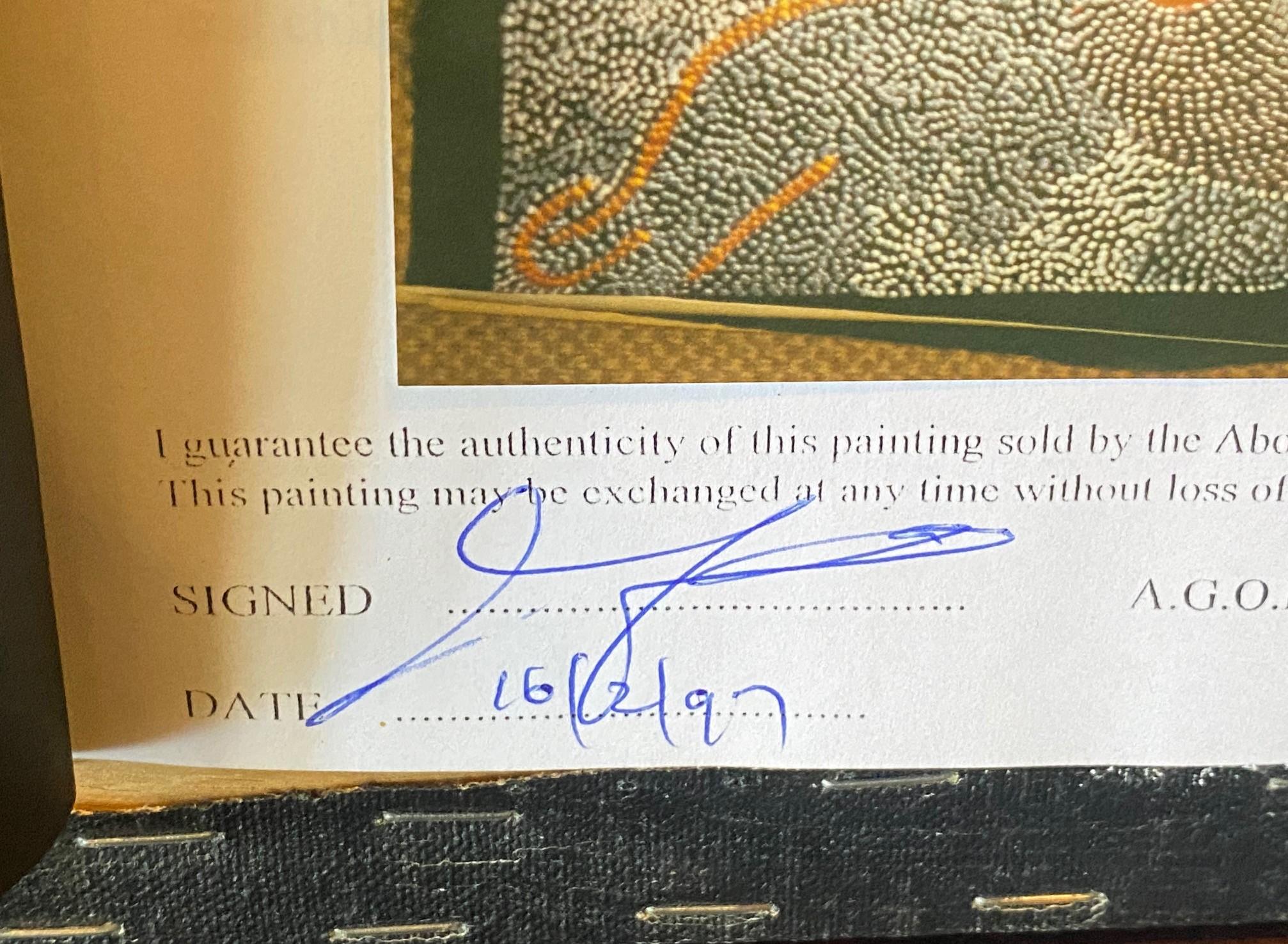 Australische Aborigine-Kunst Janet Forrester Ngala Dot Malerei Zeremonie der Frauen im Angebot 11