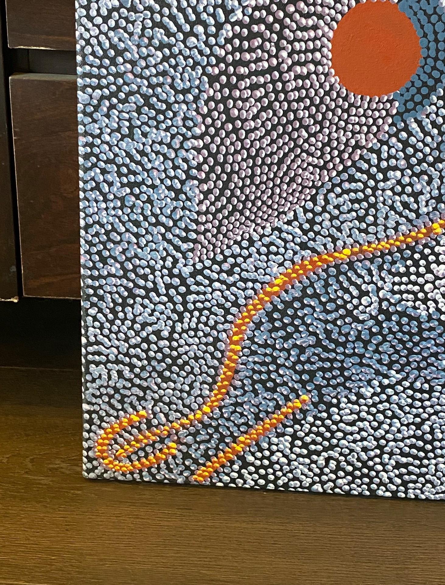 Australische Aborigine-Kunst Janet Forrester Ngala Dot Malerei Zeremonie der Frauen im Zustand „Gut“ im Angebot in Studio City, CA