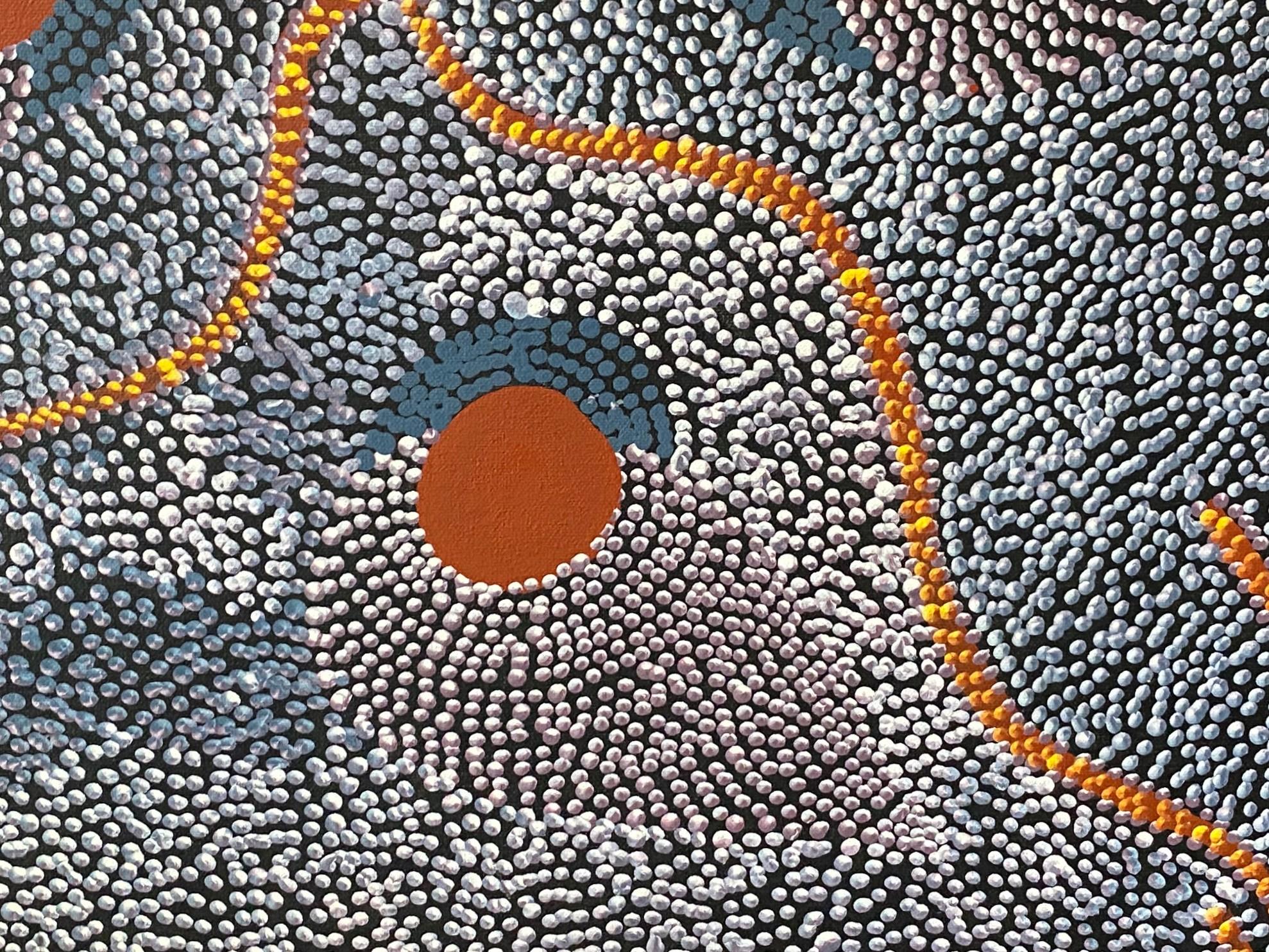 Australische Aborigine-Kunst Janet Forrester Ngala Dot Malerei Zeremonie der Frauen im Angebot 1