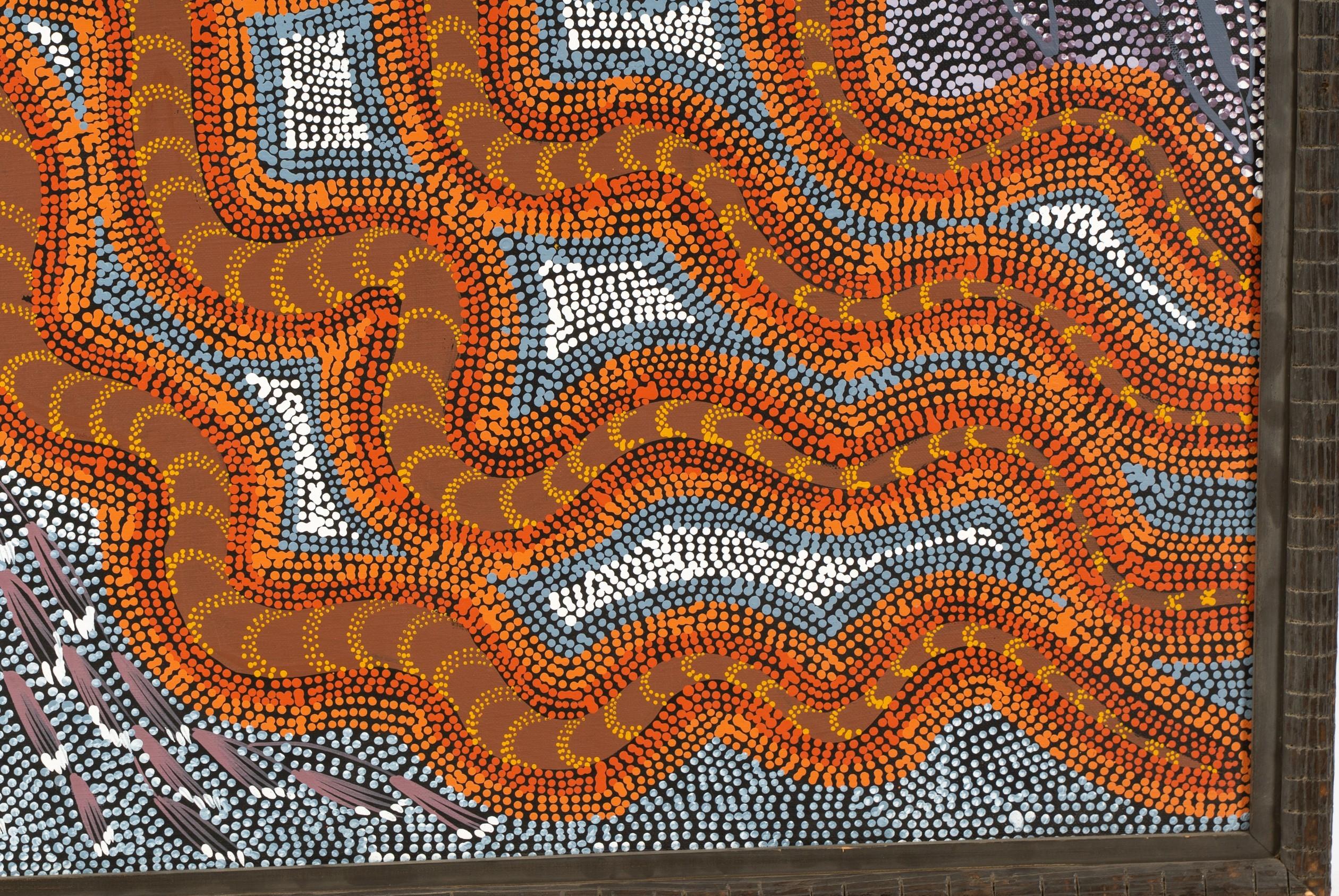 Australian Aboriginal Art Janet Forrester Ngala Painting Snake & Milky Way Dream For Sale 5