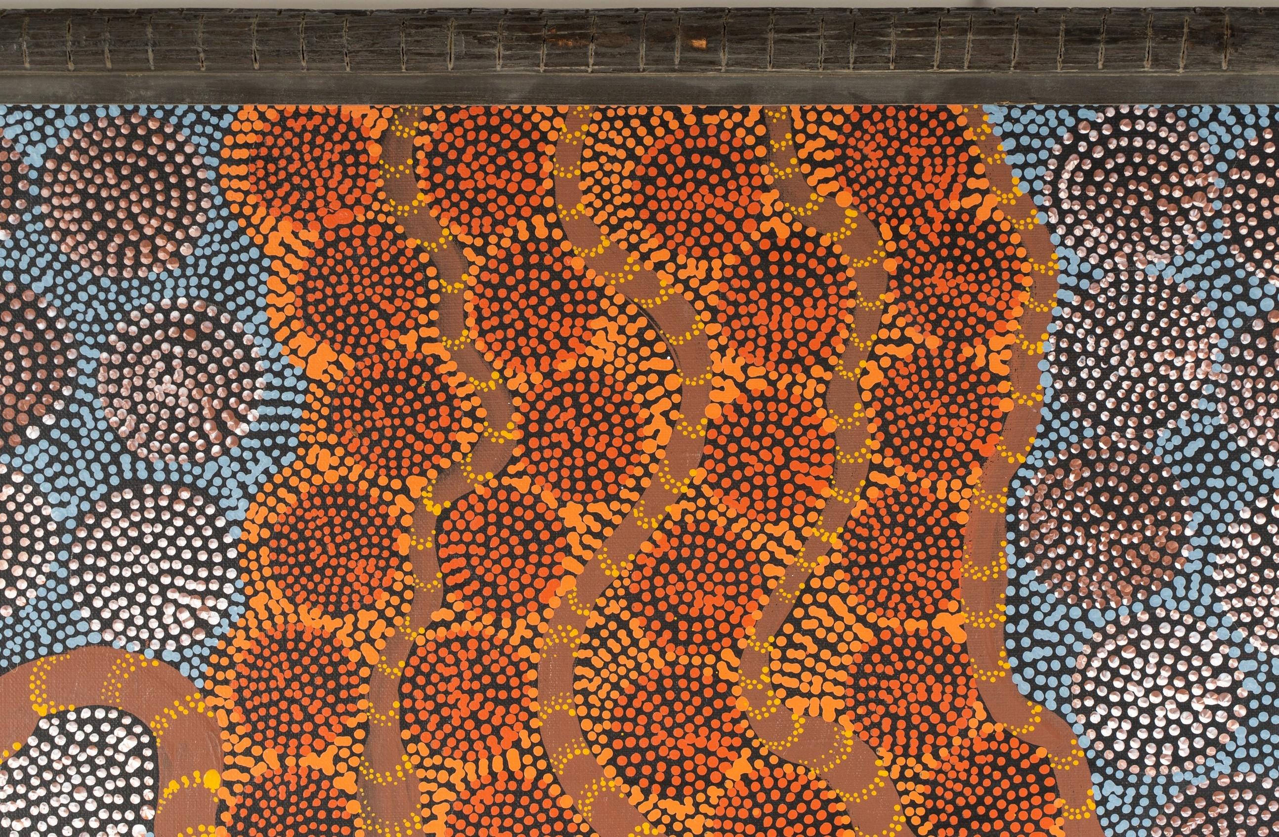 Australien Art aborigène australien Janet Forrester Ngala peint un serpent et un rêve de Milky Way en vente
