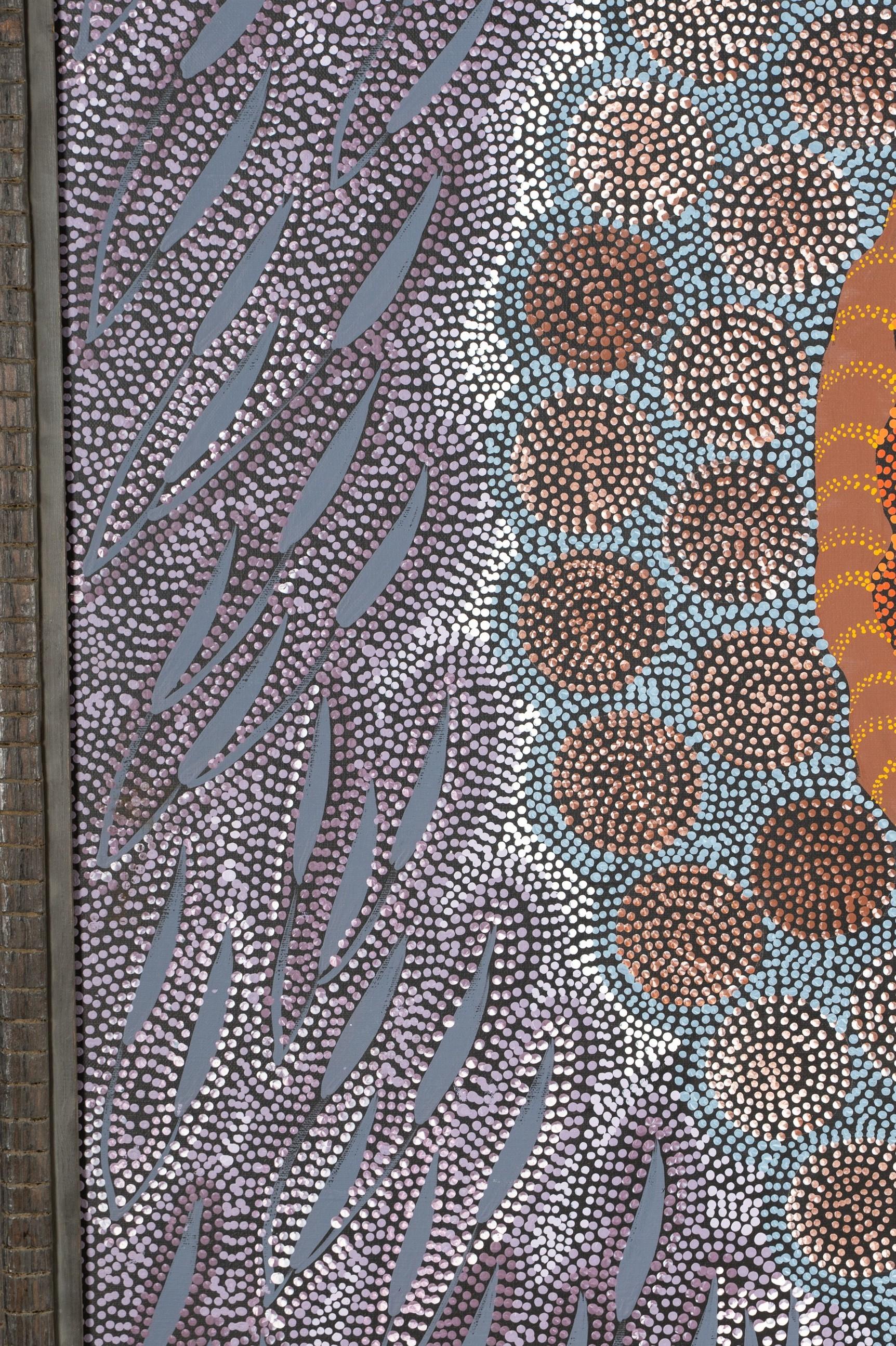 20ième siècle Art aborigène australien Janet Forrester Ngala peint un serpent et un rêve de Milky Way en vente