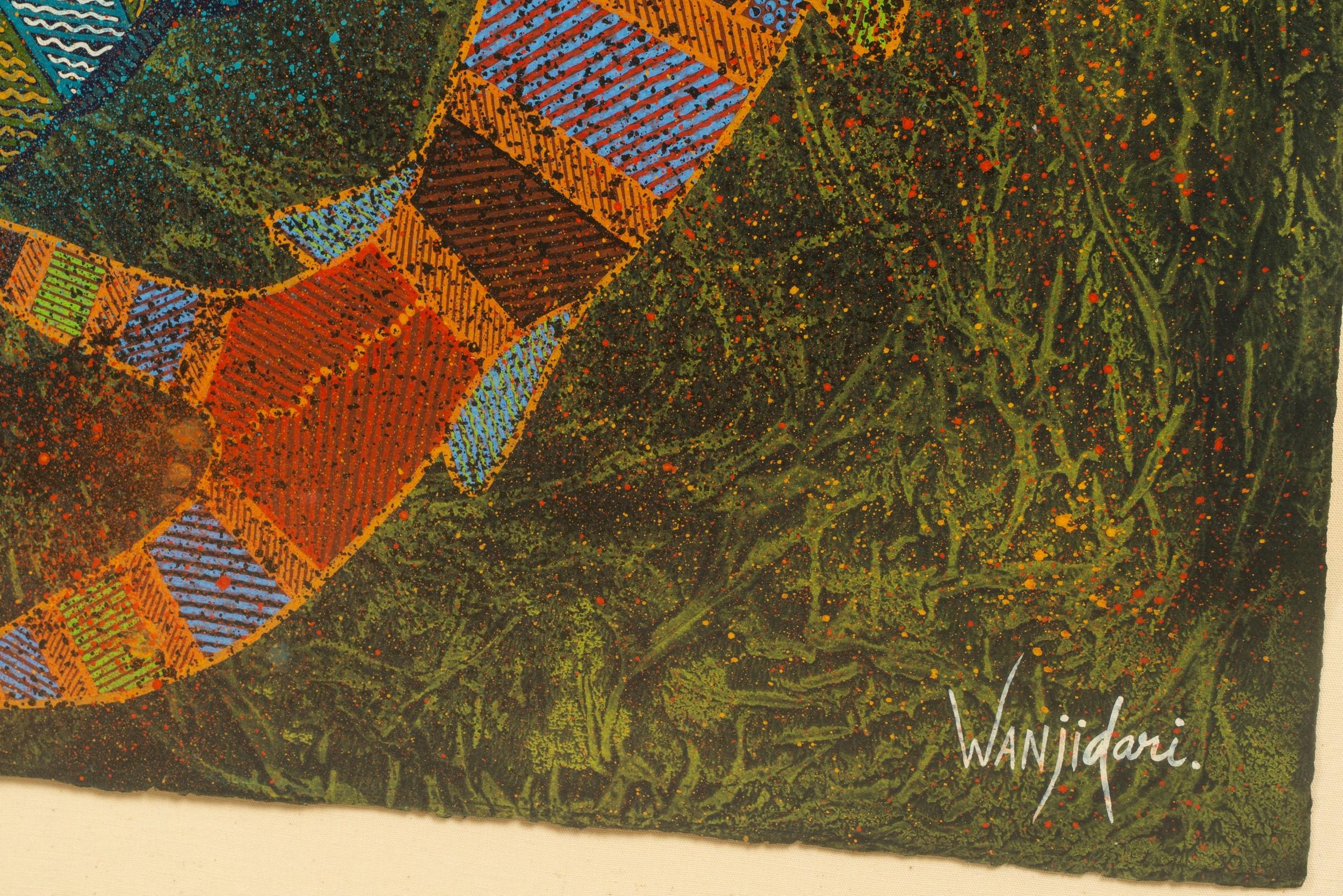 Australian Aboriginal Art Leanna Wanjidari Reid Signed Black Marlin Triptych For Sale 13