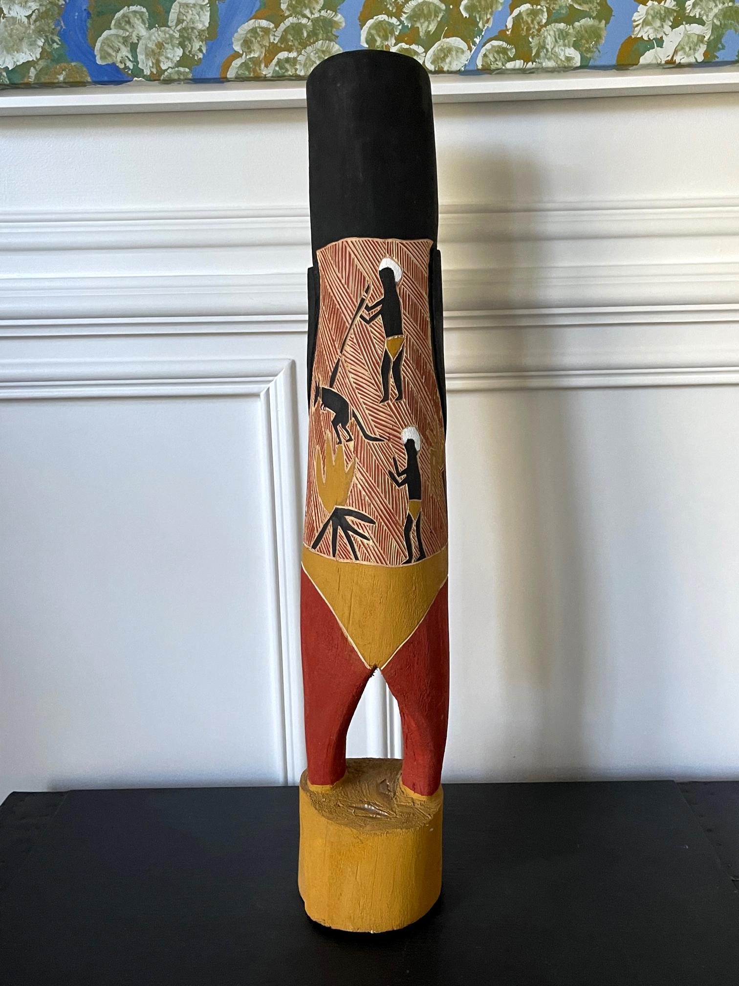 Australian Aboriginal Carved Ancestor Figure with Ochre Paint For Sale 4