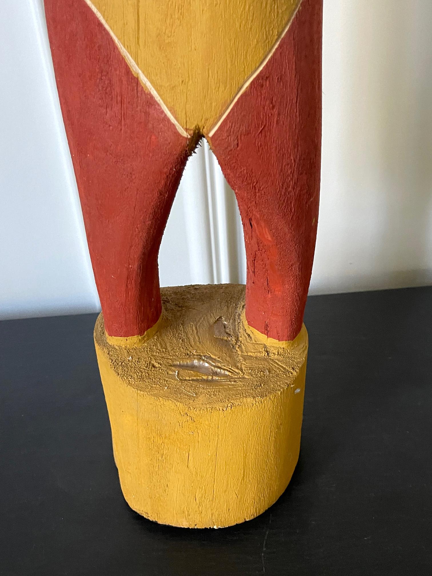 Australian Aboriginal Carved Ancestor Figure with Ochre Paint For Sale 6