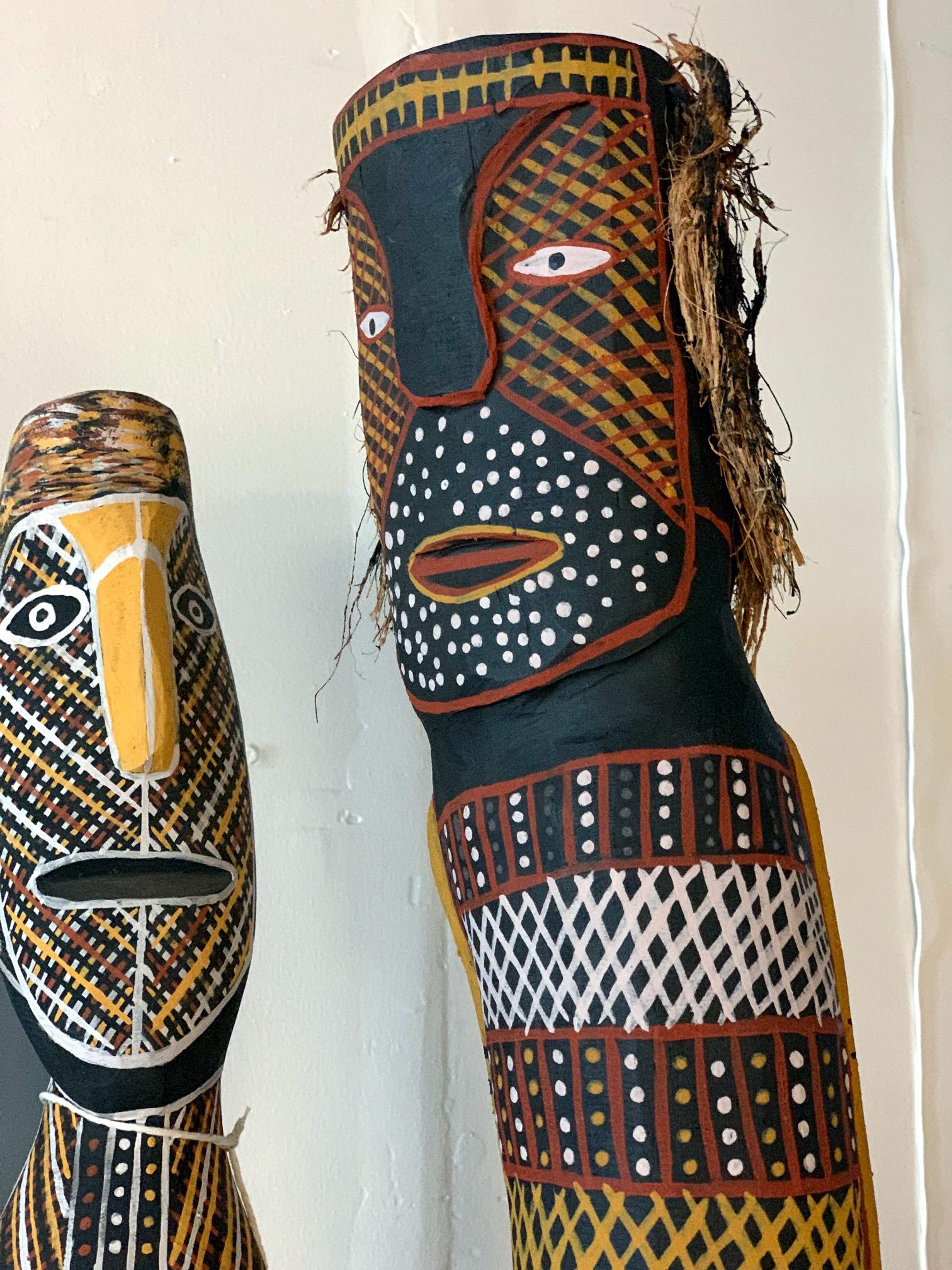 Australian Aboriginal Ironwood Bima Figure Carving Tiwi Island In Good Condition For Sale In Atlanta, GA