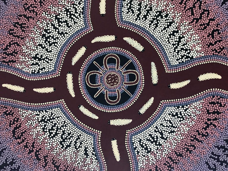 Australian Aboriginal Painting by Sam Dickensen For Sale at 1stDibs