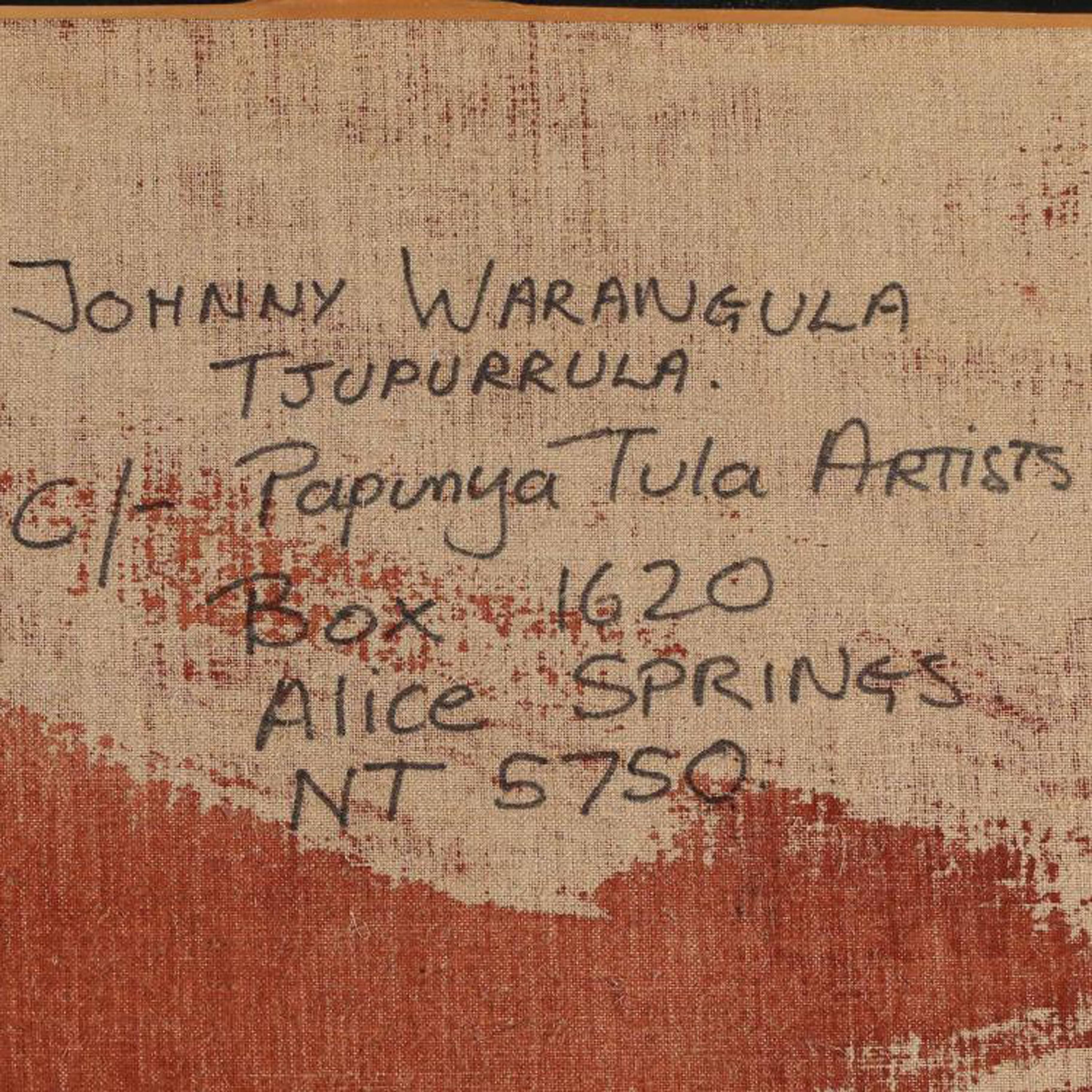 Australian Aboriginal painting,
Johnny Warangula Tjupurrula (1918-2001),
Kamparapa landscape,
1979.

One of the founders of Papunya Tula Artists and most renowned painters of the desert art movement, whose signature techniques of overdotting
