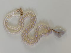 Australian Andamooka Opal Bead Pendant and Necklace with 14 Karat Gold Clasp