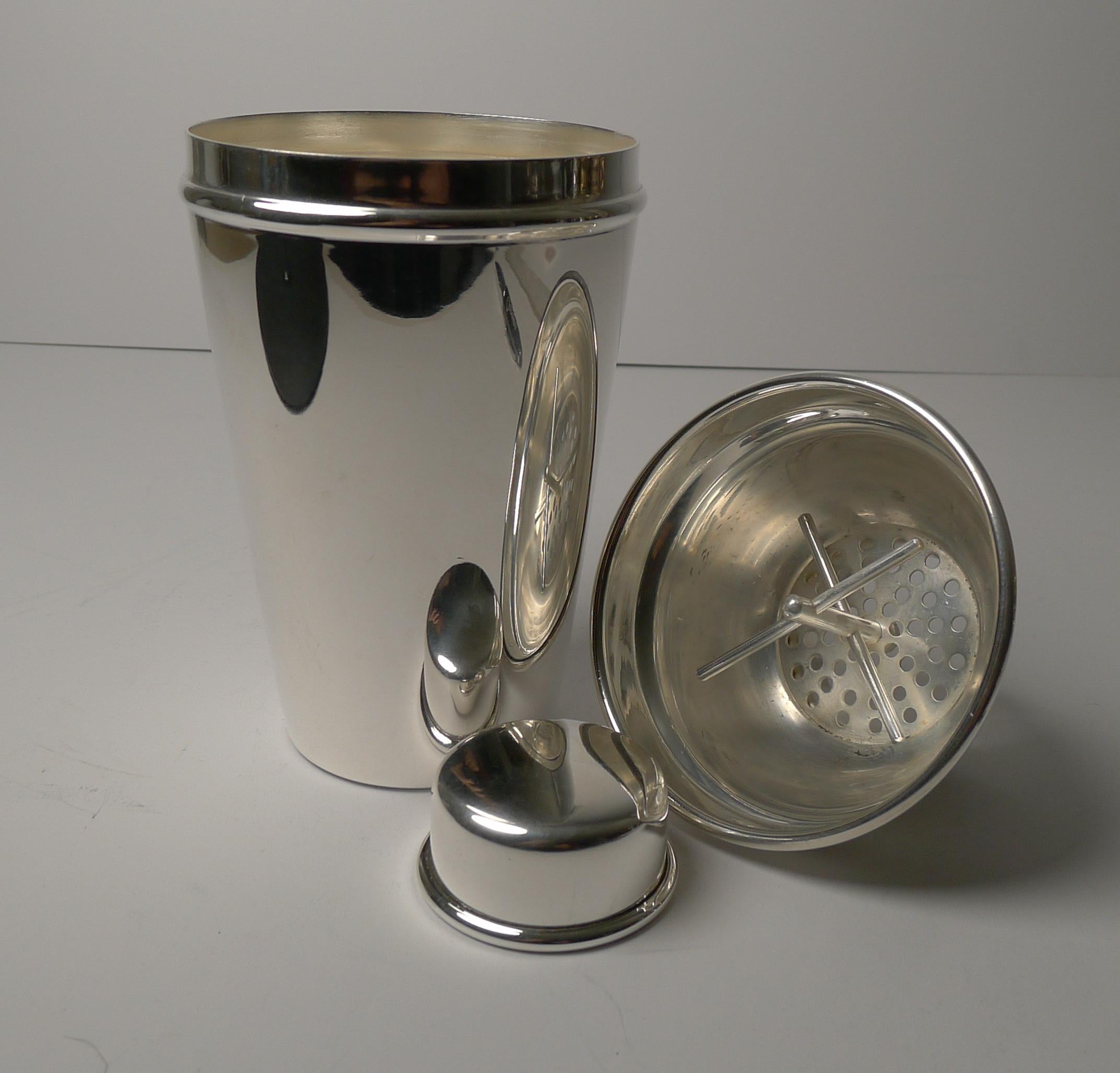 Australian Art Deco Silver Plated Cocktail Shaker c.1940 1
