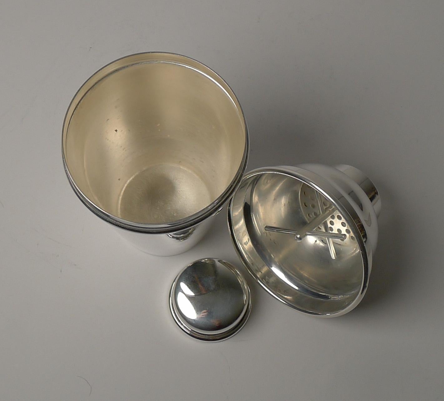 Australian Art Deco Silver Plated Cocktail Shaker c.1940 3