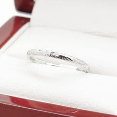Australian Art Deco White Gold Engraved Band