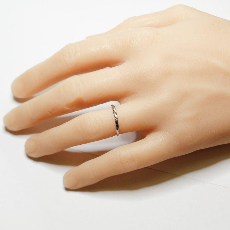 Australian Art Deco White Gold Engraved Band For Sale 4