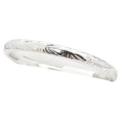 Vintage Australian Art Deco White Gold Engraved Band