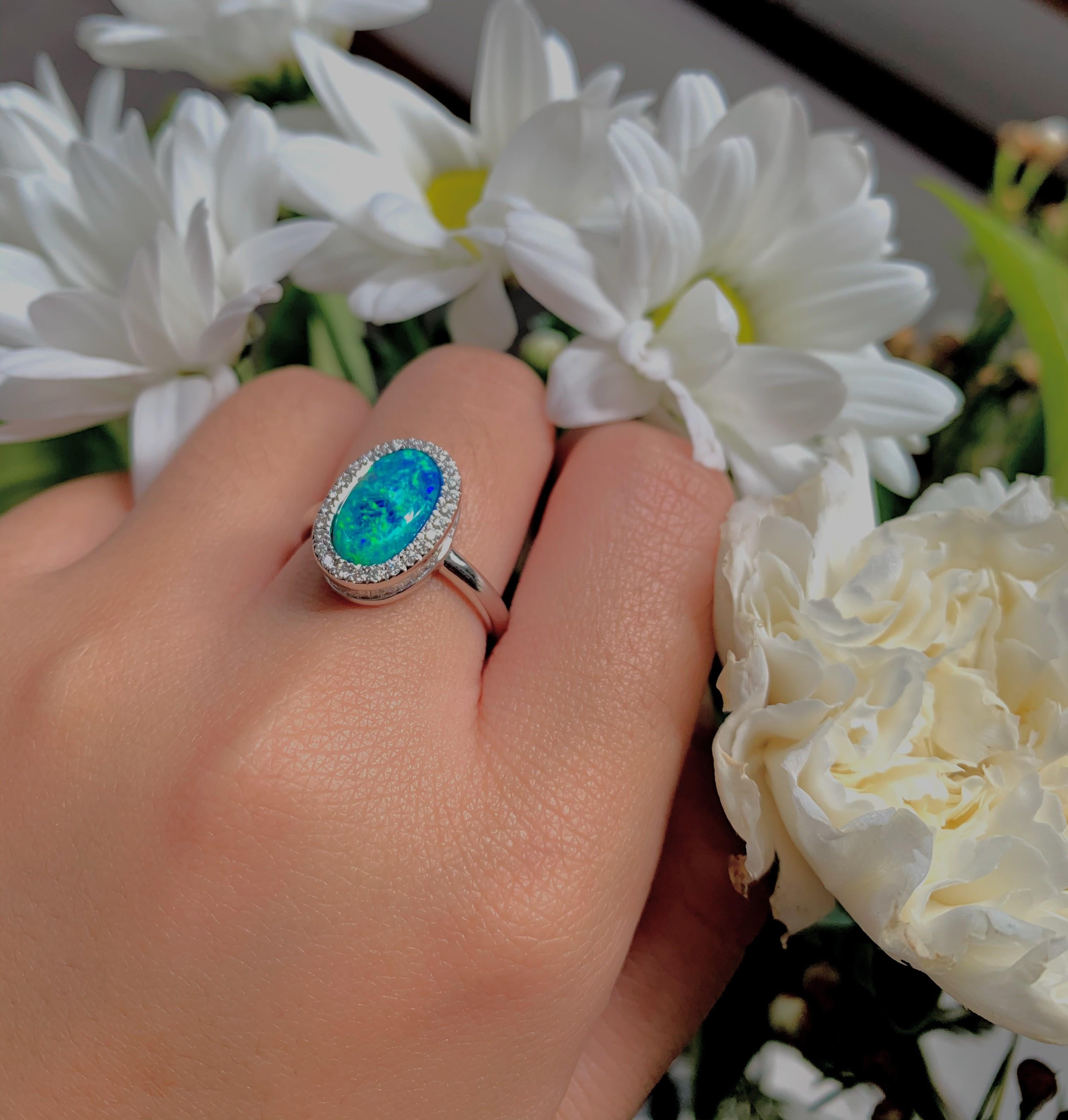black opal and diamond engagement rings