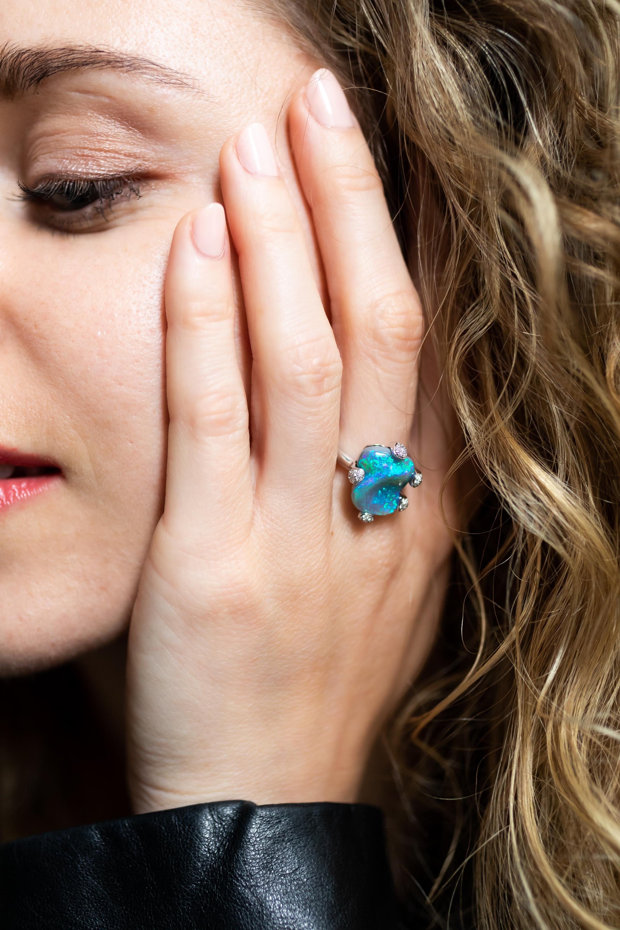 australian black opal ring