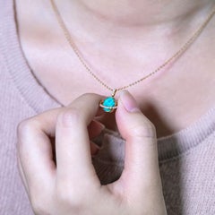 Australian Black Opal & Diamond Tsavorite 18K Yellow Gold Pendant Necklace