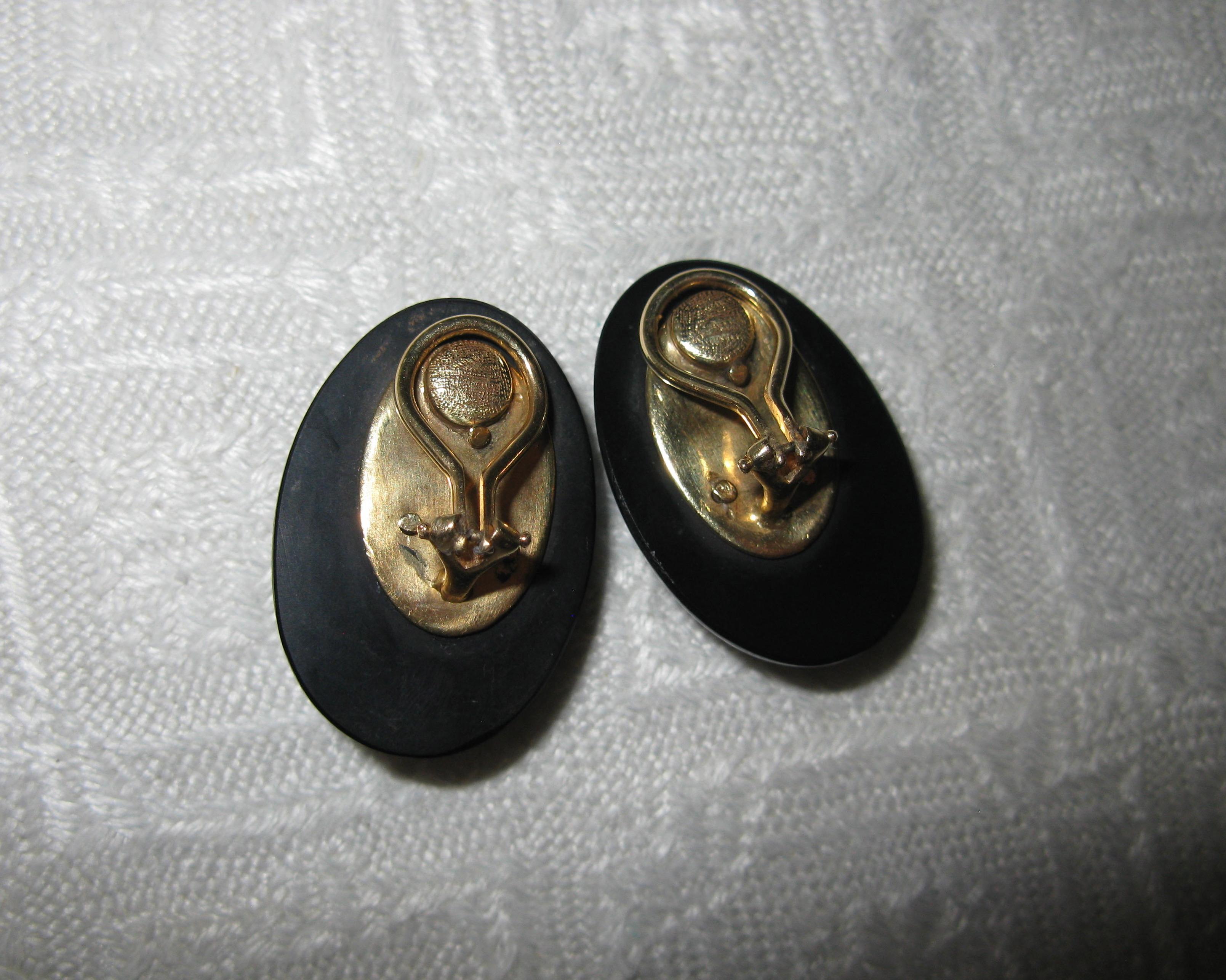 Australian Black Opal Onyx Earrings Pendant Made for Jessye Norman Opera Legend 7