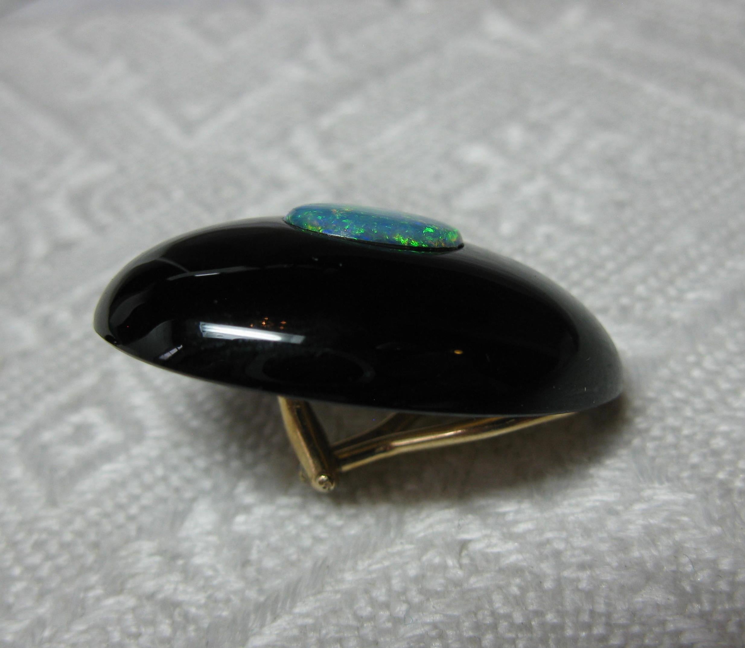 Australian Black Opal Onyx Earrings Pendant Made for Jessye Norman Opera Legend 8