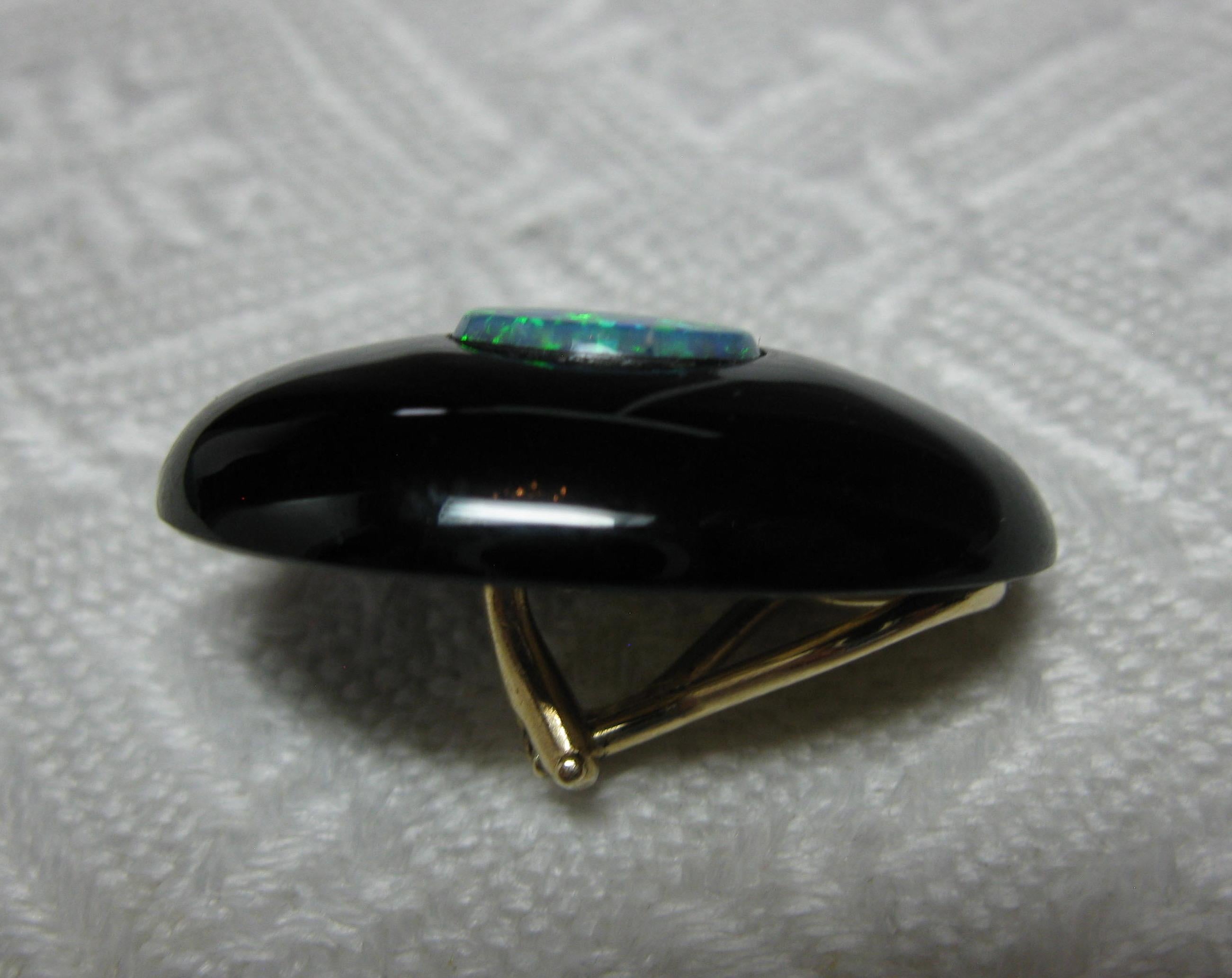Australian Black Opal Onyx Earrings Pendant Made for Jessye Norman Opera Legend 9