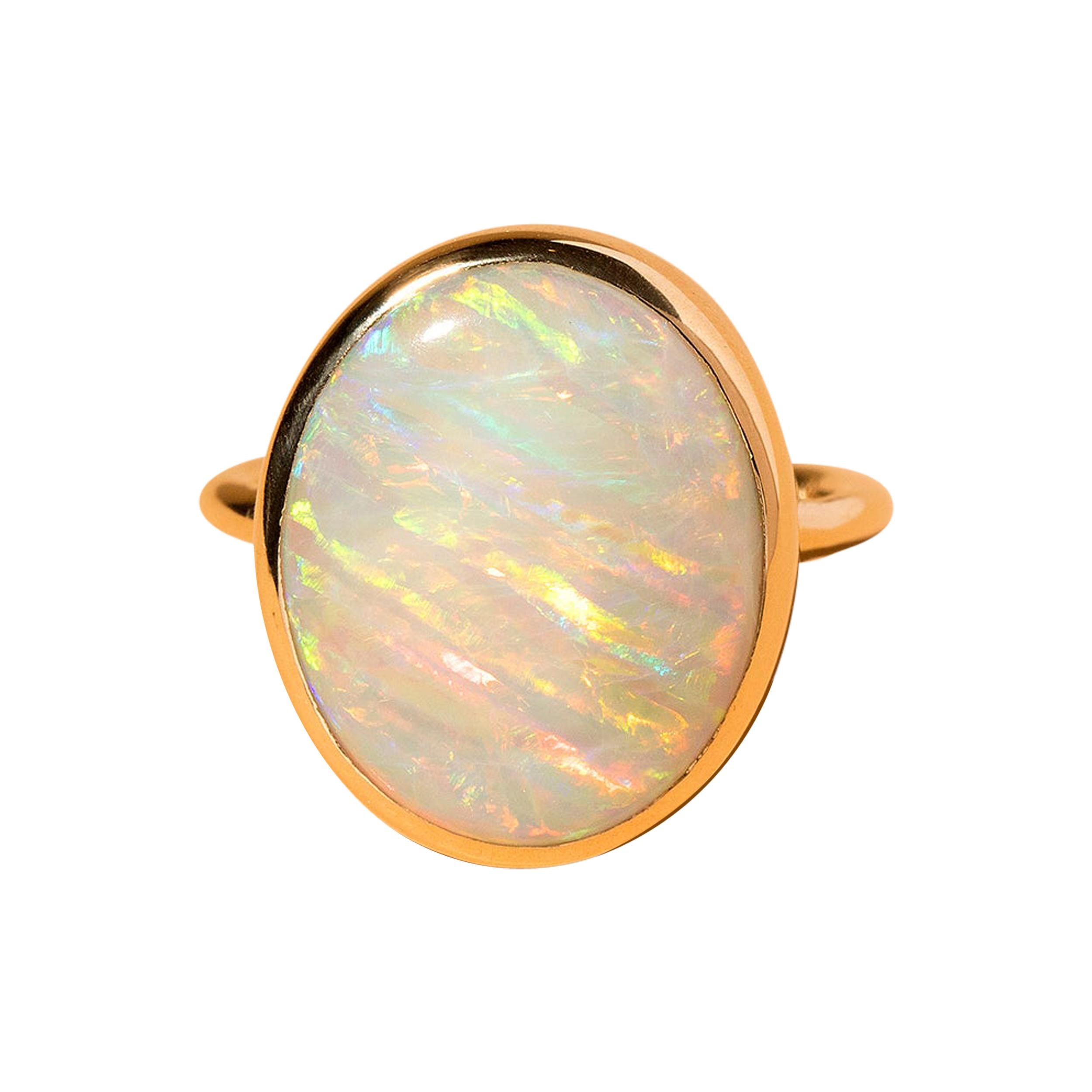 Australian Black Opal Ring For Sale