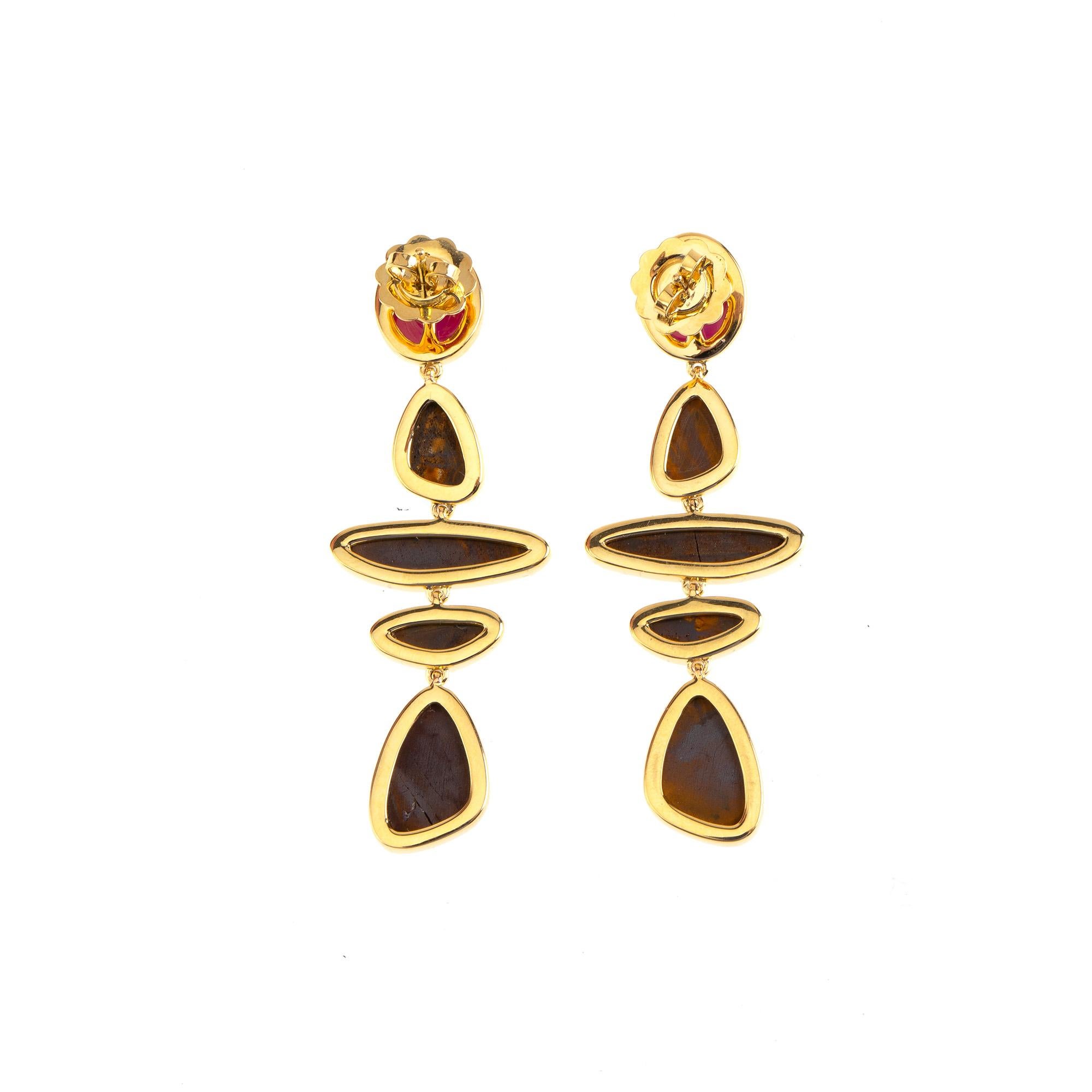 opal star earrings