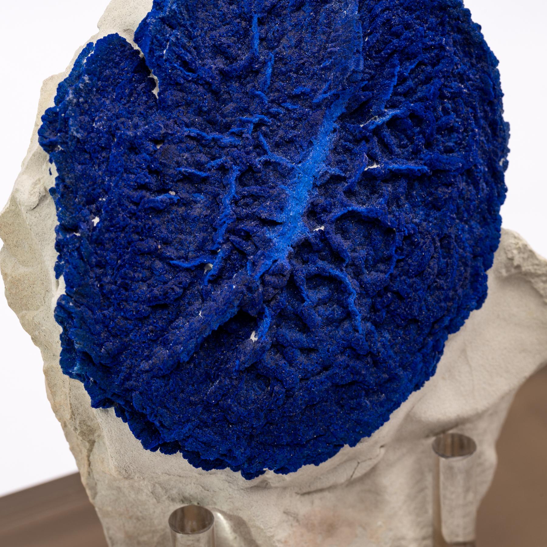 Mexican Australian Blue Azurite Sun Specimen in Acrylic Custom Box