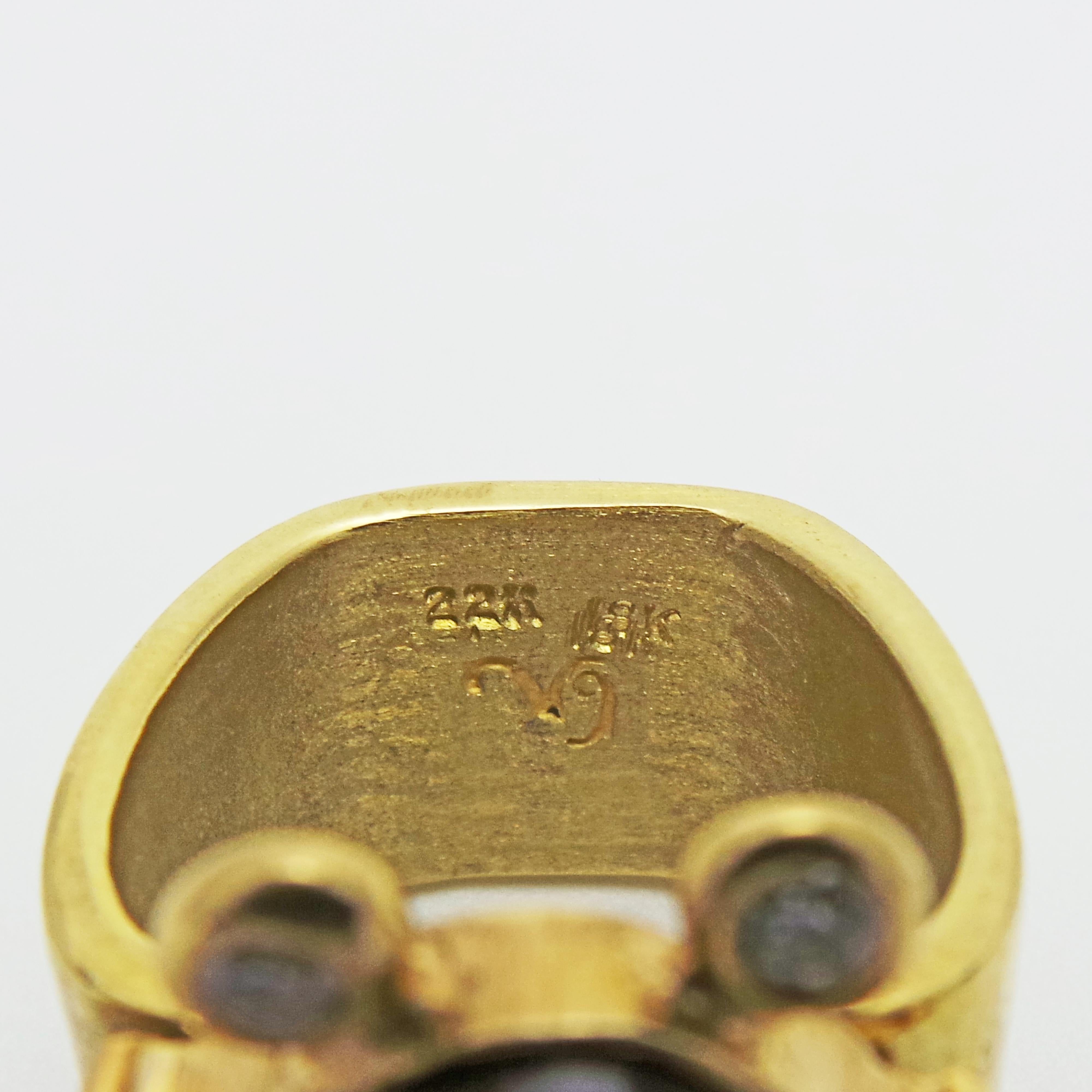 Round Cut Australian Boulder Opal and Diamond Halo 18k Gold Ring