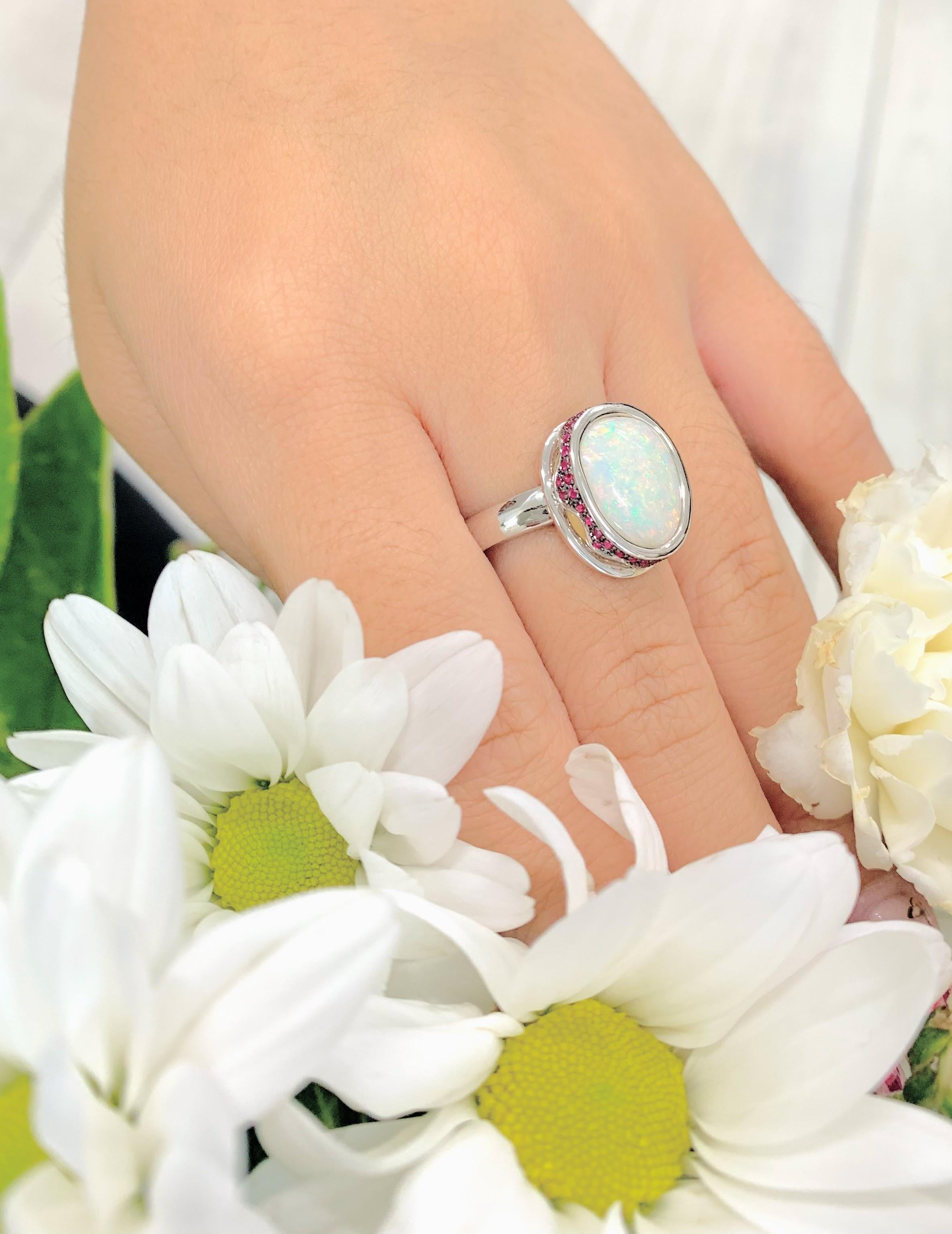opal ring with rubies
