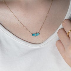 Australian Boulder Opal & Diamond Necklace 14K Yellow Gold