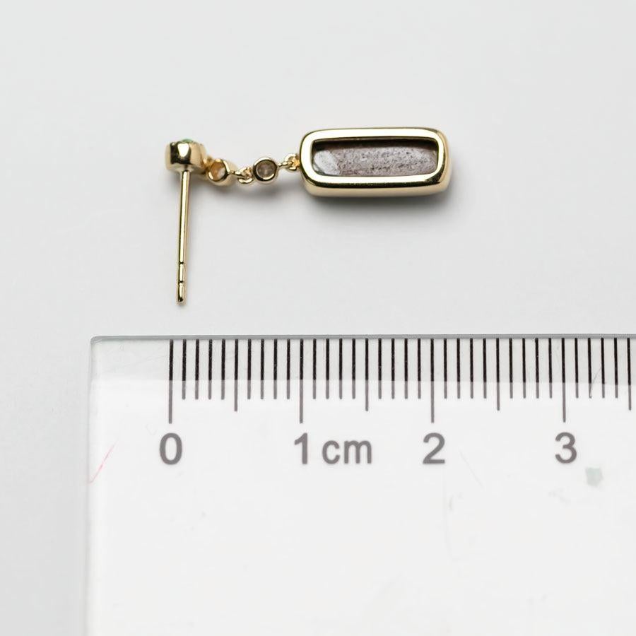 Boucles d'oreilles pendantes en or jaune 18k avec diamant Tsavorite et Opale Boulder Australienne Pour femmes en vente