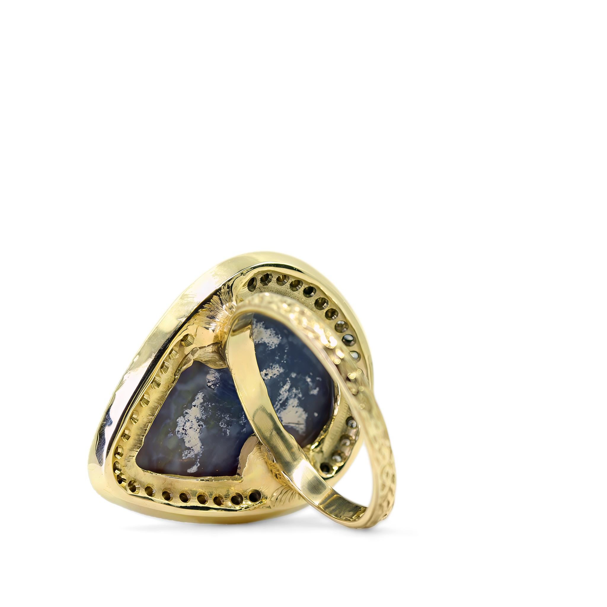 Anello unico in oro giallo con diamante australiano Boulder Opal, Just Jules 2025 in vendita 1