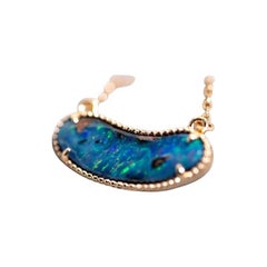 Australian Boulder Opal Necklace 18K Yellow Gold