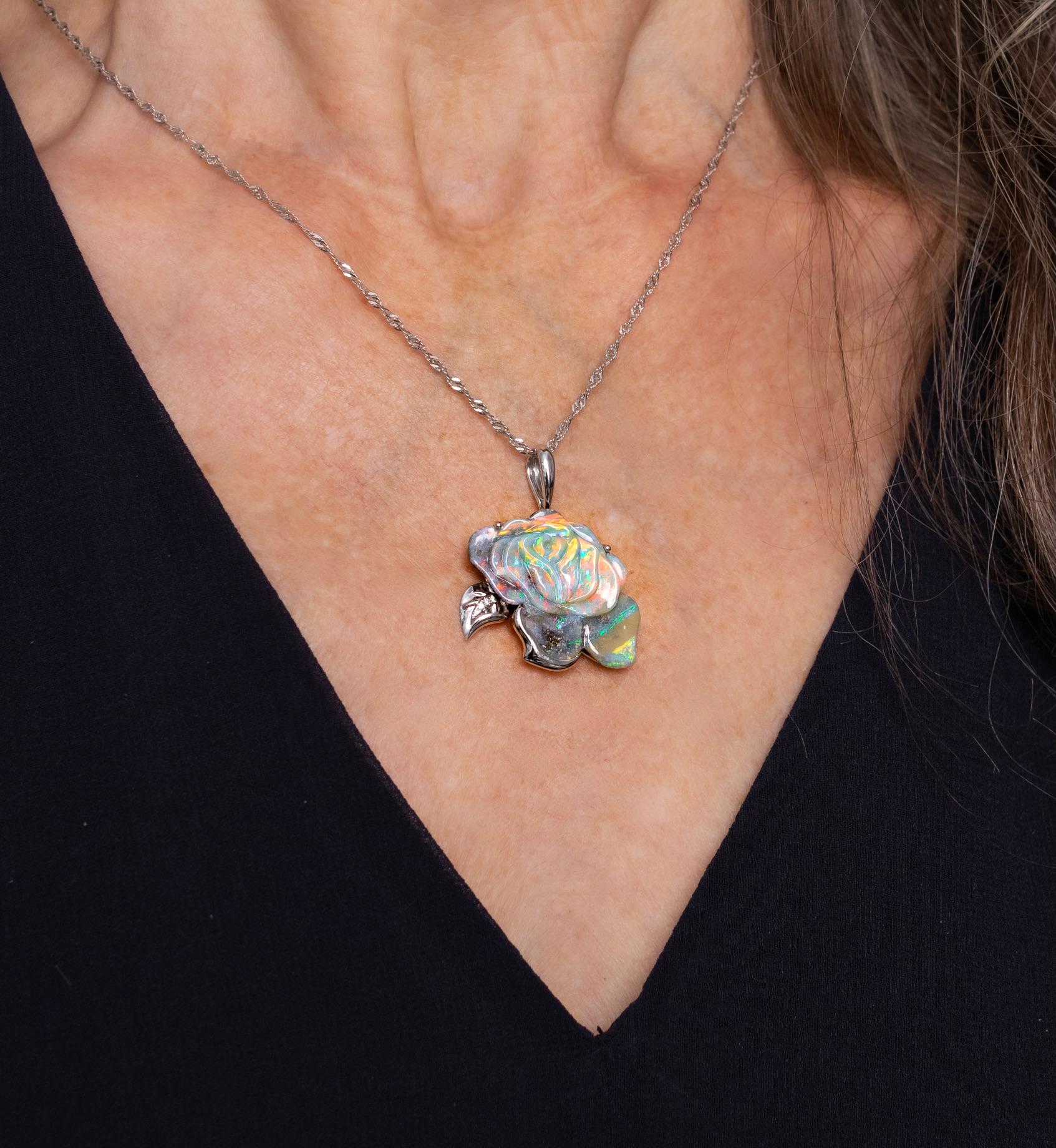 australian boulder opal necklace