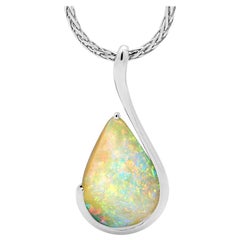 Australian 12.30ct Light Boulder Opal Pendant in Sterling Silver