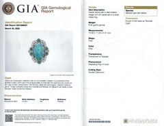 Australian Boulder Opal Stone 5.24 cts w Diamonds & Emerald Stones 0.61 cts /GIA
