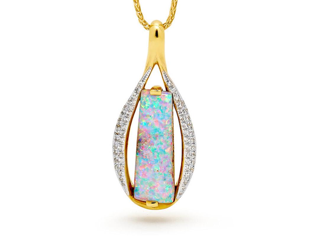 opal dangle necklace