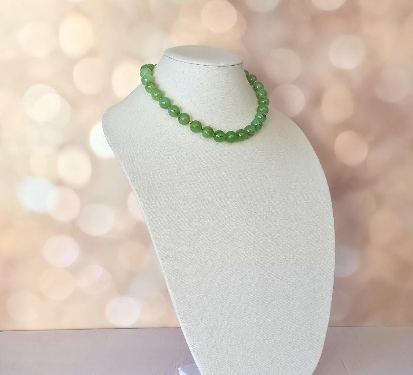 Collana di crisoprasio australiano con perline in vendita 1