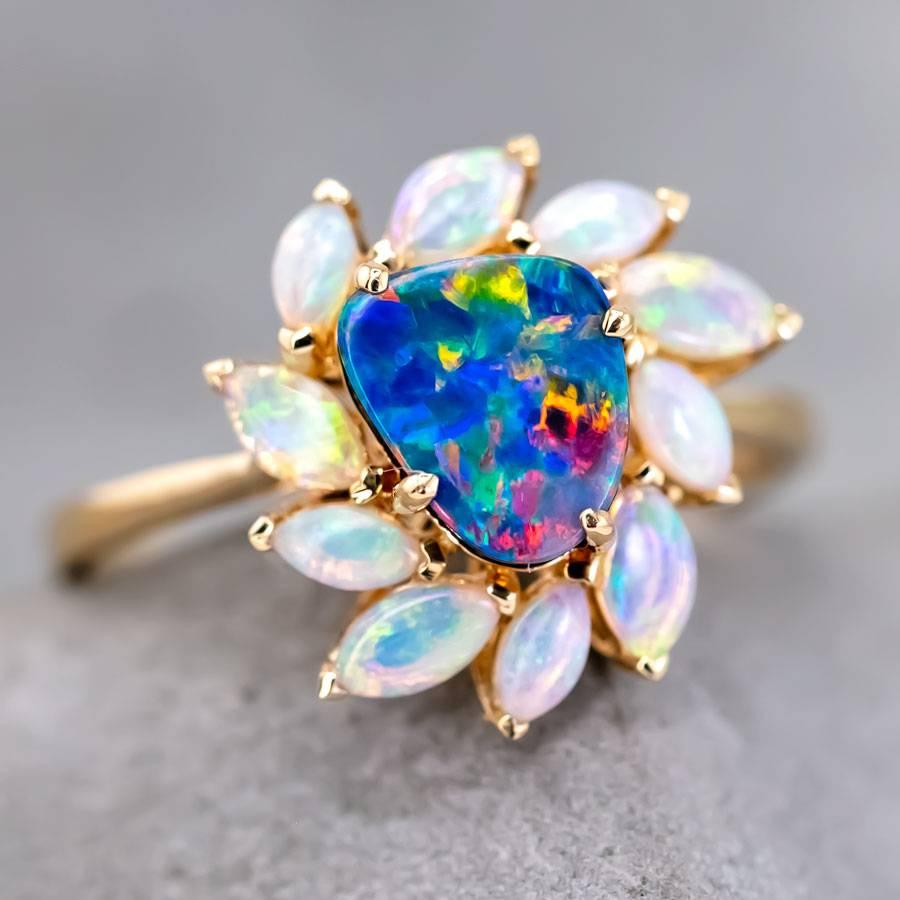 Australian Doublet Opal & White Opal Engagement Ring 18K Yellow Gold.


Free Domestic USPS First Class Shipping! Free Gift Bag or Box with every order!

Opal—the queen of gemstones, is one of the most beautiful gemstones in the world. Every piece of