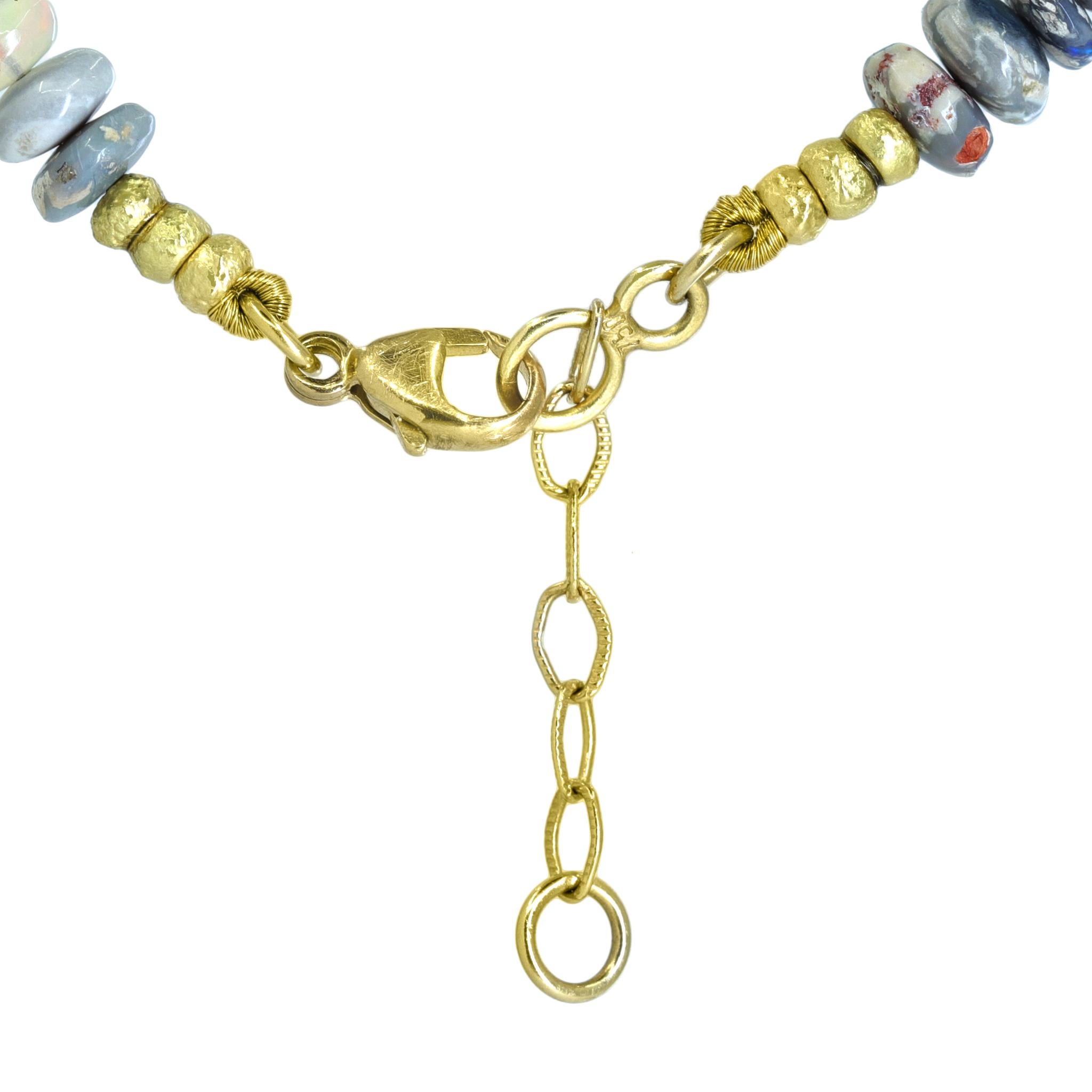 Australischer + äthiopischer Opal Gelbgoldkette, Barbara Heinrich 2025 im Angebot 1