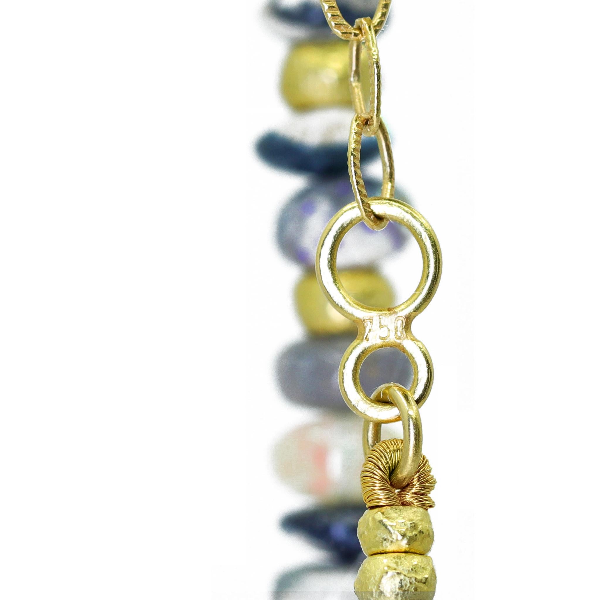 Australischer + äthiopischer Opal Gelbgoldkette, Barbara Heinrich 2025 im Angebot 3