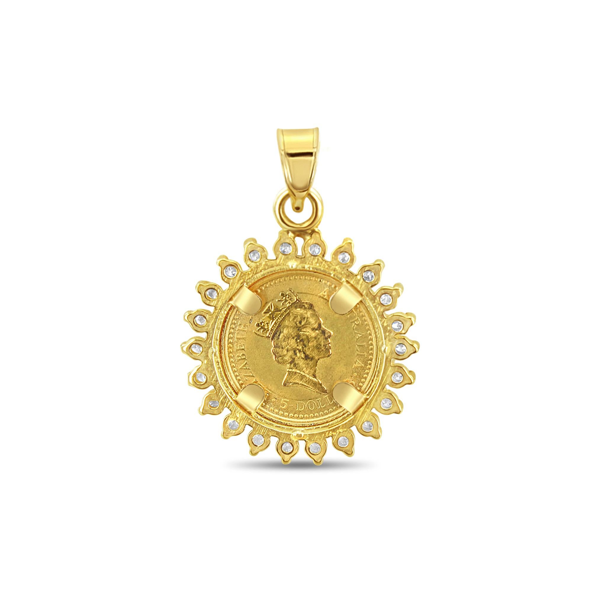 ✱ SU ORDINAZIONE  ✱
♥ Informazioni sulle monete ♥

Dettagli: Moneta australiana d'oro con pepita di canguro
Dritto: Regina Elisabetta II
Inverso: Canguro
Composizione: .9999 Oncia d'oro
Metallo: Oro fino
Peso: 1/20OZ
Denominazione: 5 dollari
Anno: