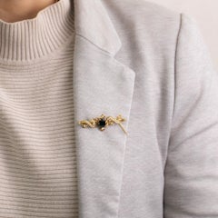 Australian Indicolite Tourmaline & Seed Pearl Bar Brooch Circa 1910