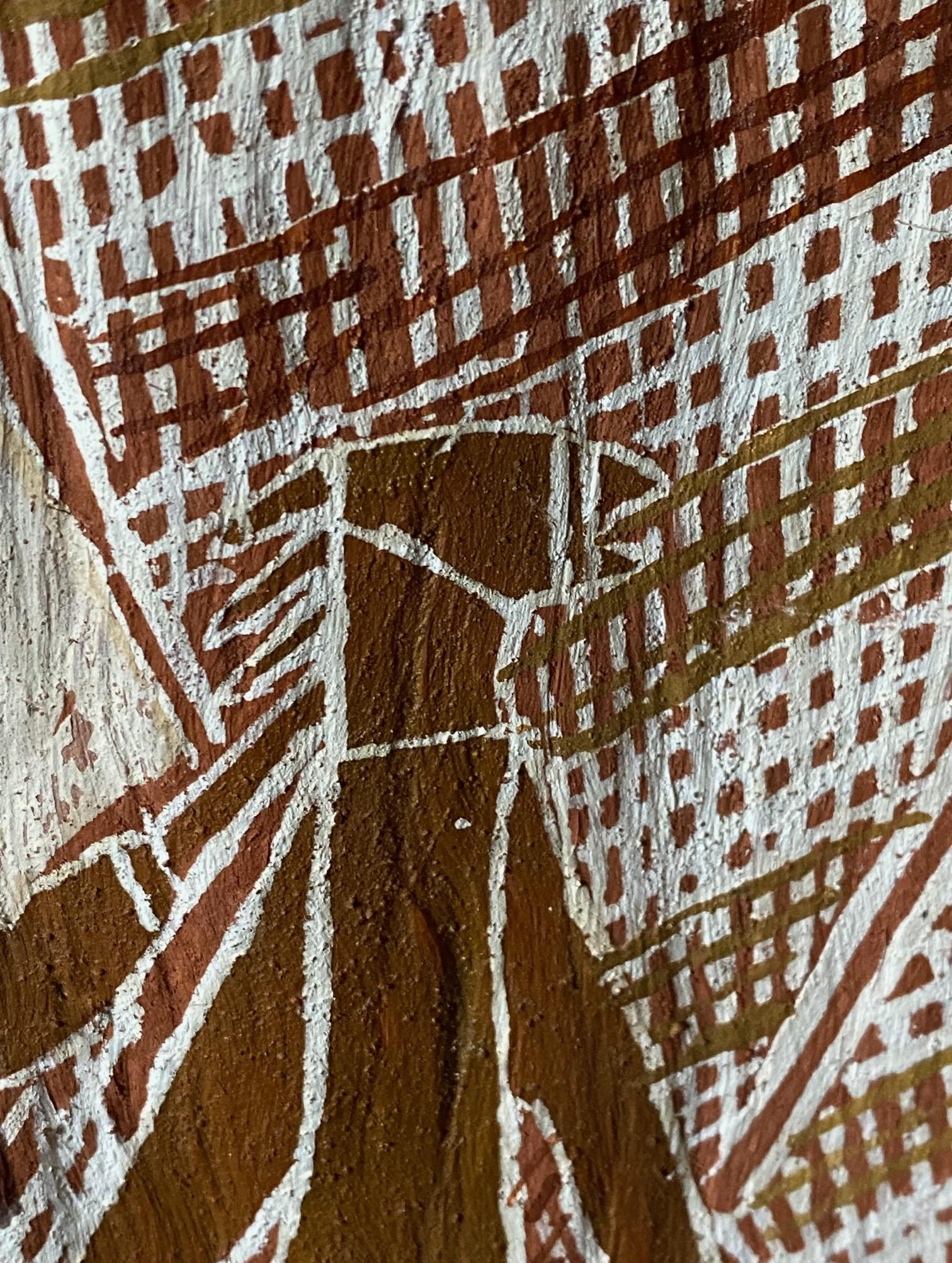 Australische indigene Aborigine Kunst Mimi Geist Figur Original Rinde Malerei im Angebot 4