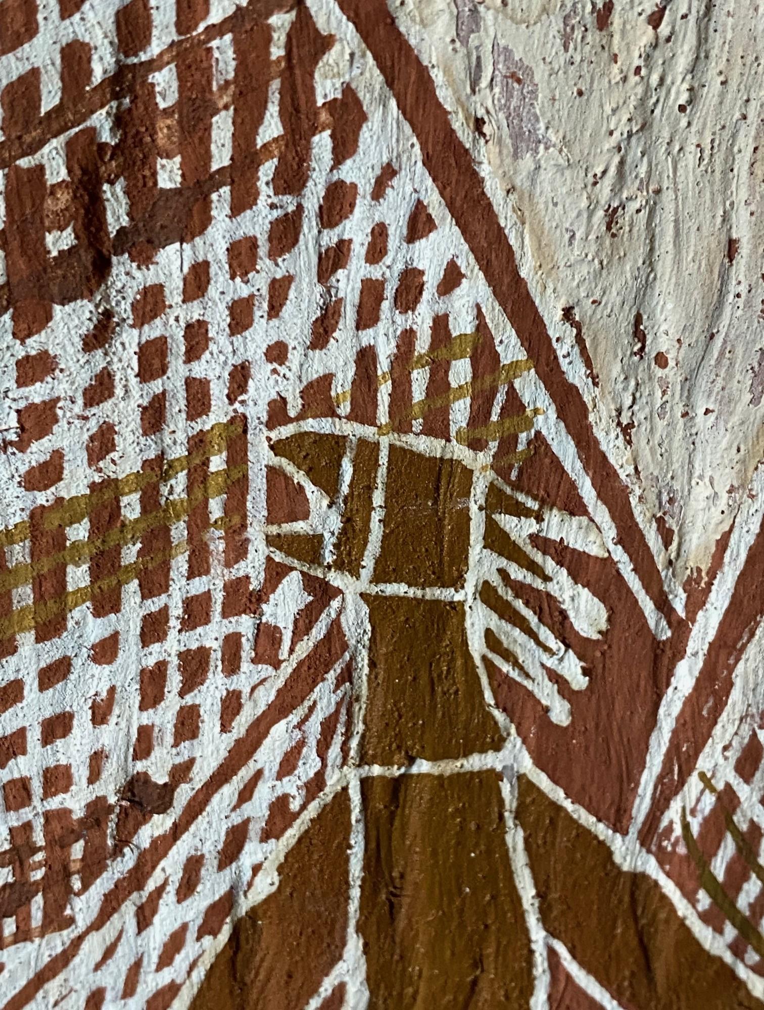 Australische indigene Aborigine Kunst Mimi Geist Figur Original Rinde Malerei im Angebot 5